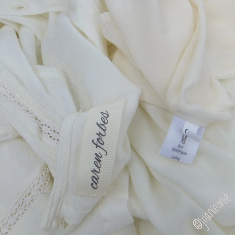 Dress Mini Cottagecore Eyelet Cream Sz M - Picture 6 of 7